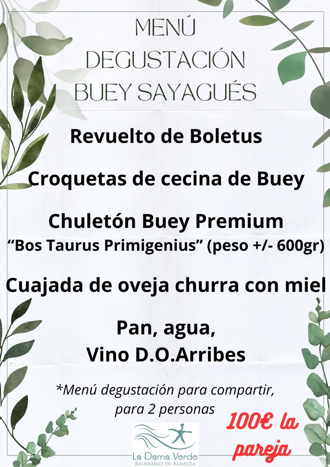 Menu degustación Buey Sayagues